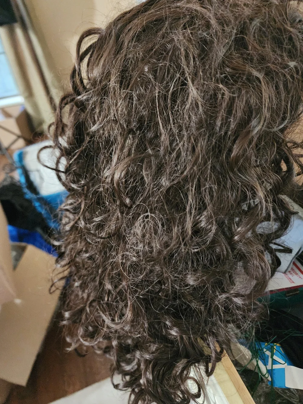 Long Dark Brown Curly Women's Wig with Natural Bounce